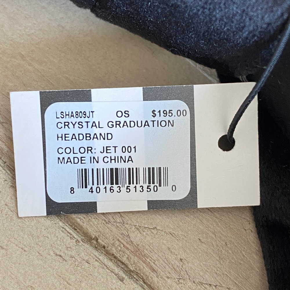 Lele Sadoughi Graduation Jet Velvet Embellished Headband - Picture 10 of 12